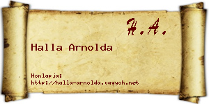 Halla Arnolda névjegykártya