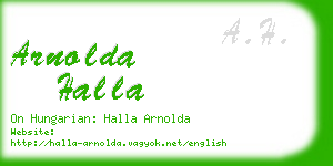 arnolda halla business card